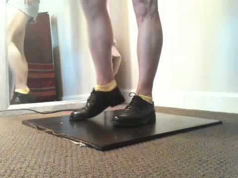 #6 dance Lesson - More "Maupin" basic step - 2-3-4 sound w ankle cross - Miss Moonshine in leather