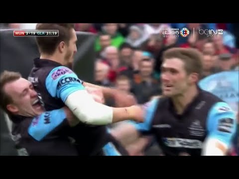 Stuart Hogg picks out prop to create Henry Pyrgos try vs Munster 2015