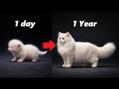 Time Lapse Evolution: Cat Growth from Day 1 to 1 Year in 2 Minutes | AI & Evolution