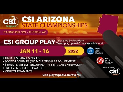 Badboys Billiard Productions Live Stream 2022  CSI Arizona State Championships