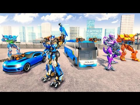 Bus Robot Car Transform War Police Robot Android Gameplay