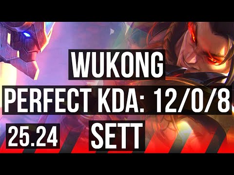 WUKONG vs SETT (TOP) | Perfect KDA: 12/0/8, 4k gold comeback | KR Diamond | 25.24