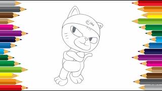 Let's Colour Nyao | Colouring Pororo The Little Penguin Characters
