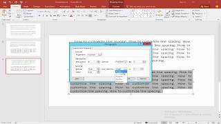 How to Customize Line Spacing in PowerPoint Document 2017