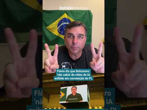 FLÁVIO DIZ QUE BOLSONARO 'NÃO SABIA' DE VÍDEO DE IA EXIBIDO EM CONVENÇÃO DO PL