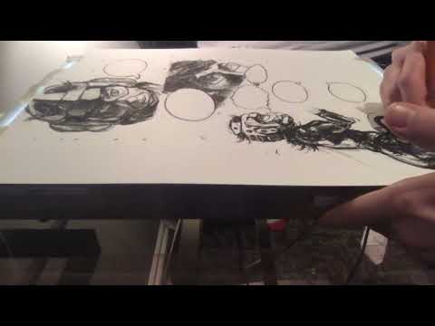 Time lapse: Charcoal art for page 66 in 16 minutes