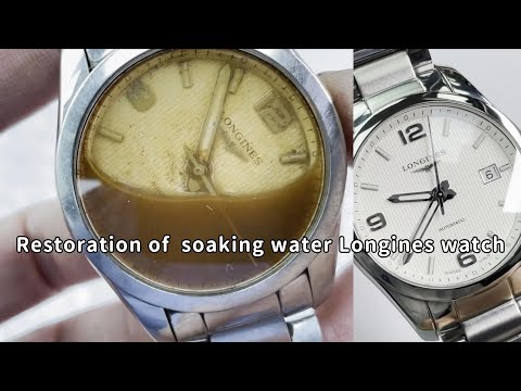 Restoration of  soaking water Longines watch.修復一塊正在泡澡的古董浪琴手表