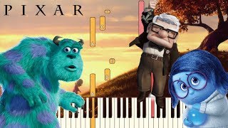 Video thumbnail of "6 Sad Pixar Themes (That Will Make You Cry) | Piano Tutorial (Synthesia)"