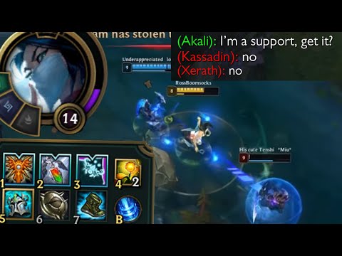 Akali but it's Nurse Akali so she goes support so she can heal people