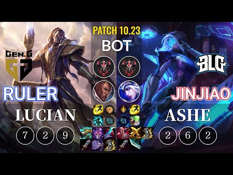 GEN Ruler Lucian vs BLG Jinjiao Ashe Bot - KR Patch 10.23