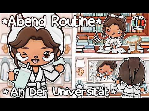 🌙 NIGHT ROUTINE AT UNIVERSITY ⭐️ English with Voice 🌃 AESTHETIC TOCA BOCA STORY