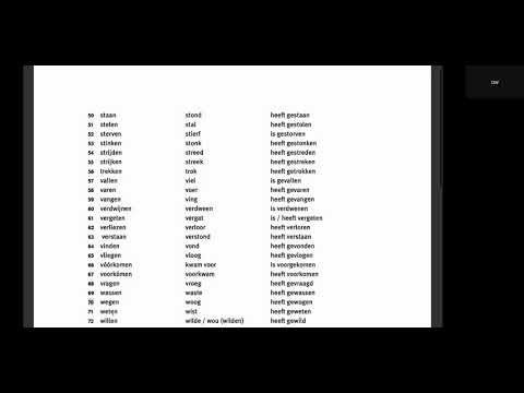 Frequente onregelmatige werkwoorden 2/2