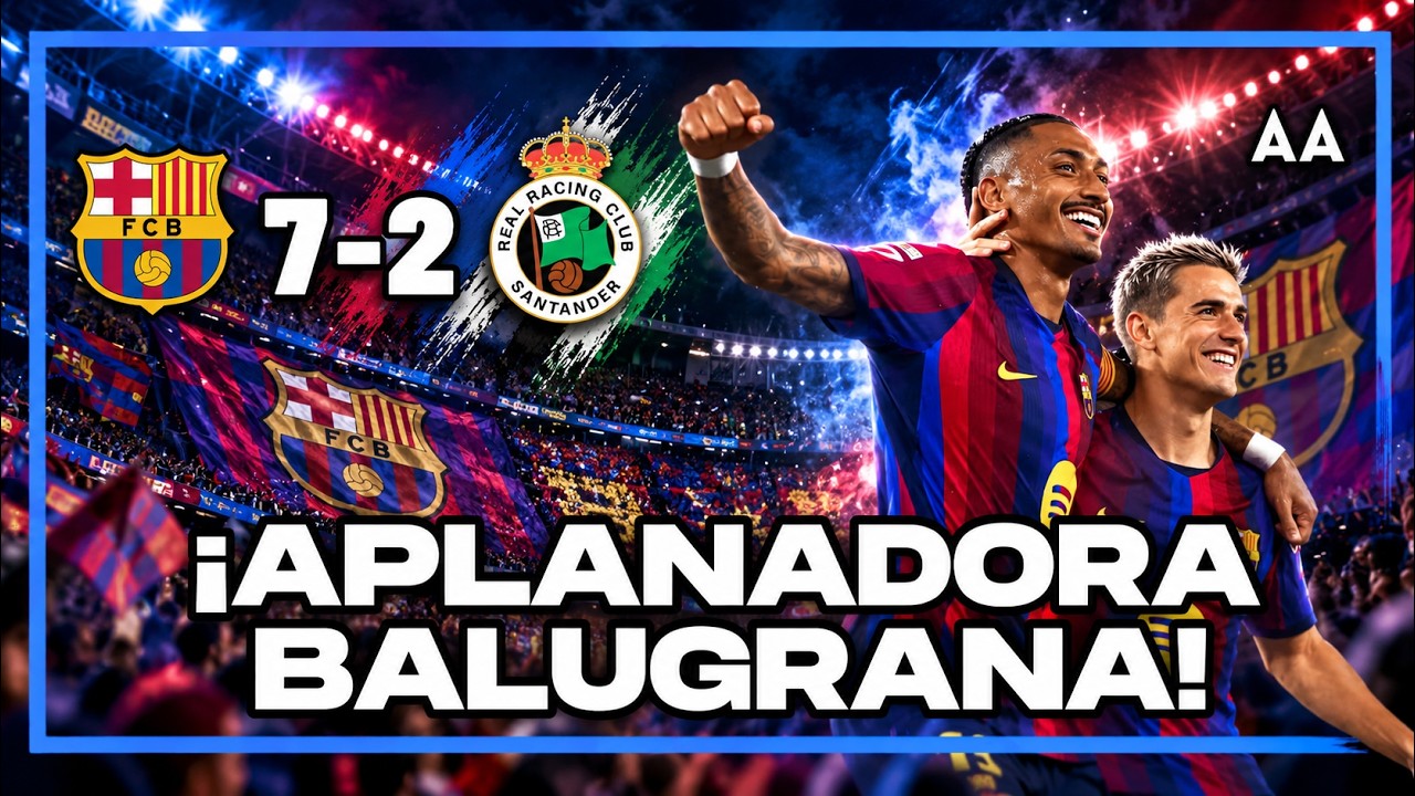 Este Barça vuela! Le metió 7 al Racing, Raphinha, Lamine y Adeyemi imparables
