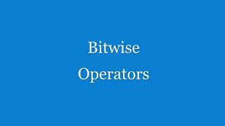 Download the video "Java Basic 10 - Bitwise Operators"