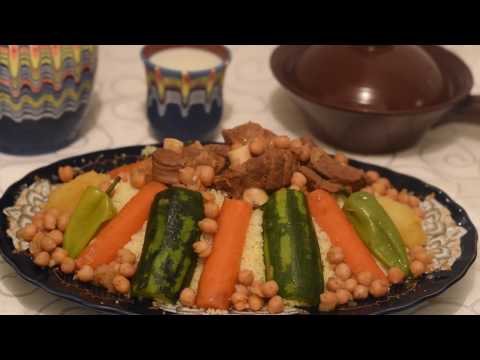Algerian cuisine: Algerian couscous with lamb, couscous with vegetables