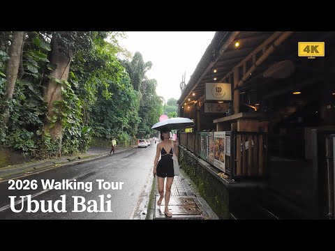 4K UBUD BALI in 2026 | Peaceful & Romantic Rain Vibes Walking Tour | Monkey Forest Street, Downtown