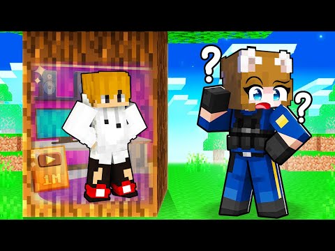 I Built a Secret Gaming Room to Hide From Police in Minecraft! 😨