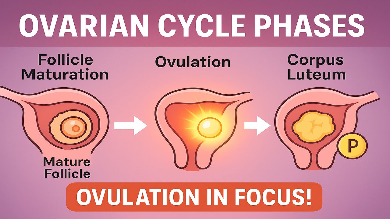 Ovarian Cycle Phases Explained | Follicle Maturation, Ovulation & Corpus Luteum - YouTube