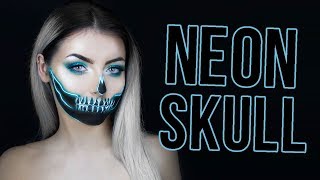 EASY NEON HALF SKULL DRUGSTORE HALLOWEEN MAKEUP TUTORIAL (JAMES CHARLES INSPIRED) ad