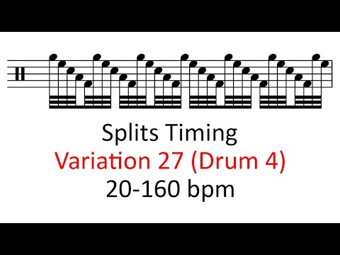 Splits timing (var 27, drum 4) | 20-160 bpm sheet music