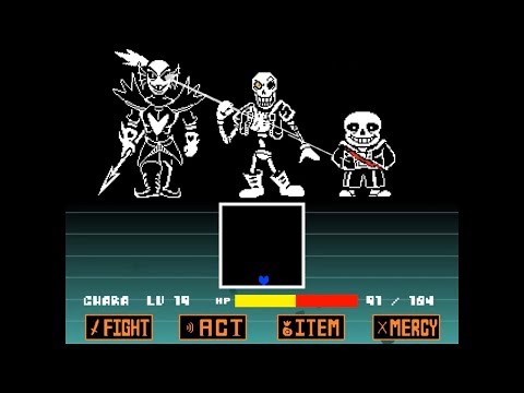 [unitale,CYF] Disbelief papyrus full battle!&Some easter eggs [undertale fangame]