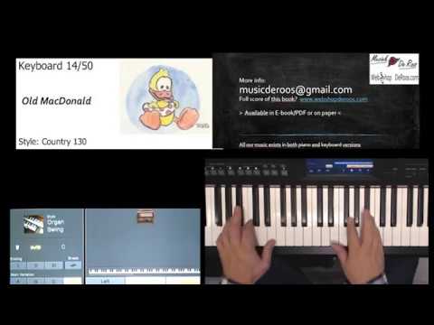 Keyboard lesson 14 of 50. Title: Old MacDonald farm, Complete play along free keyboardcourse/score