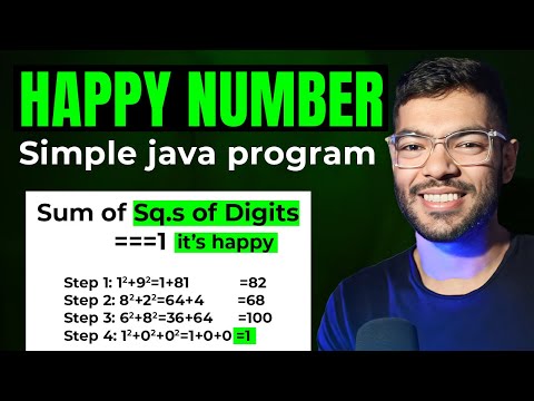 Java Program For Checking Happy Number Simplest Logic Java
