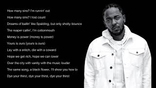 Kendrick Lamar - I&#39;m Dying Of Thirst (lyrics)
