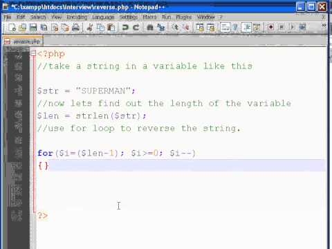 Reverse String Without Inbuilt Function In Php