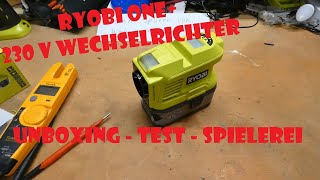 RYOBI 230 Volt 150 Watt Wechselrichter RY18BI150A - Unboxing - Test - Spielerei (18V zu 230V)