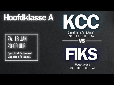 Hoofdklasse A: KCC - Fiks - Zaterdag 18 Januari