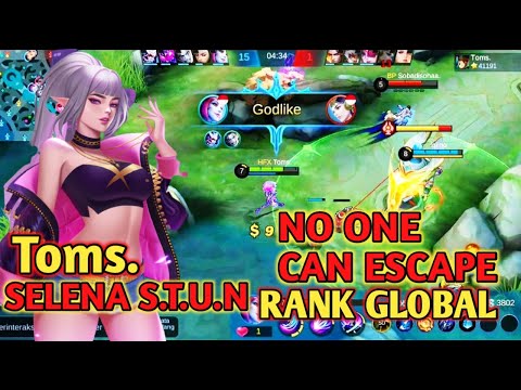 NO ONE CAN ESCAPE!!! SELENA S.T.U.N GAMEPLAY RANK GLOBAL by Toms. | MOBILE LEGENDS