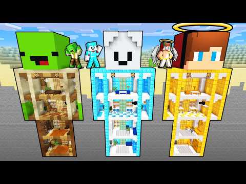 Mikey’s POOR vs Carrie’s RICH vs JJ’s GOD Statue Base (Minecraft & Maizen)