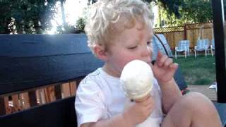 Henry eating ice cream