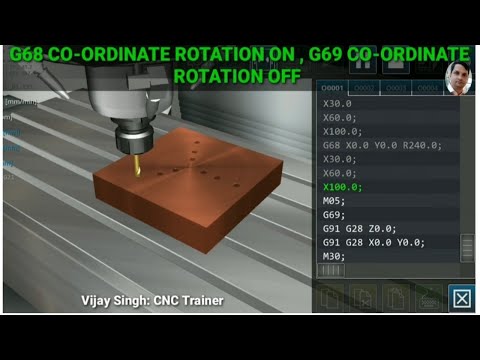 #G68 -#CO-ORDINATE ROTATION ON & G69- CO- ORDINATE ROTATION OFF. ON VMC MACHINE BY VIJAY SIR ..