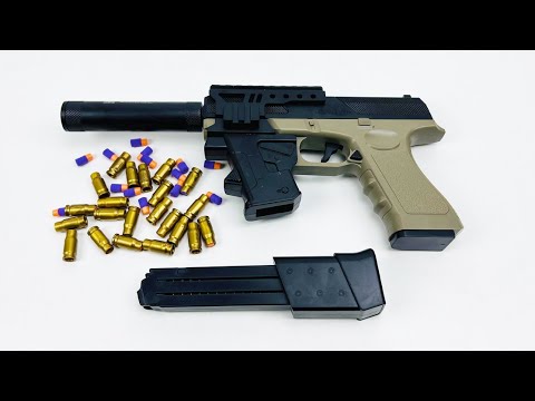 Unboxing Glock 17 toys gun with shooting test