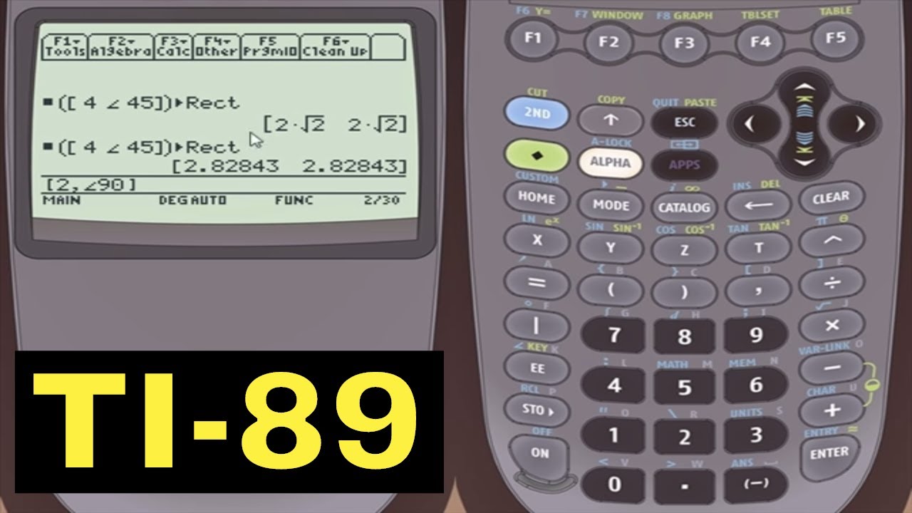 TI-89 Calculator - 11 - Convert between Rectangular & Polar Coordinates