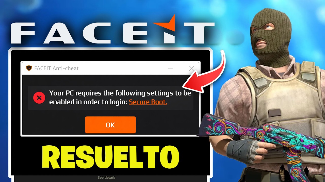 FACEIT Error "Tu PC requiere las siguientes configuraciones para habilitarse" SOLUCIÓN🎮