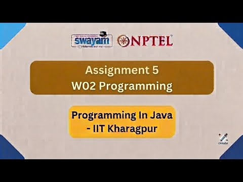 Nptel Programming In Java Assignment 5 W02 Programming