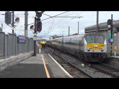 Irish Rail 201 loco 234 light engine and 201 loco 227 + enterprise set 9002 arrives at Connolly