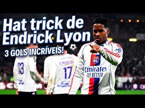 MELHORES LANCES DE ENDRICK: HAT-TRICK INSANO! Lyon x Metz (Ligue 1) #futebol #endrick #lyon