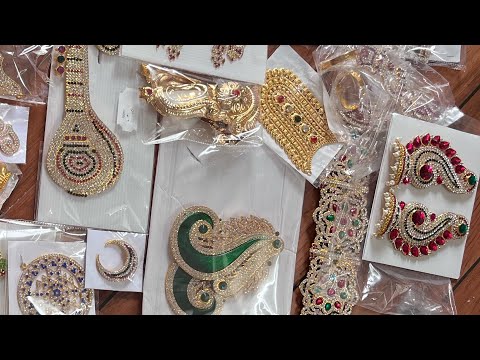 Jewellery in small size for Hindu God and Goddess Miniature gold colour Abharana for Idols statues