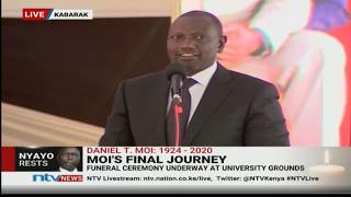Deafening cheers as DP Ruto delivers speech at Moi’s burial