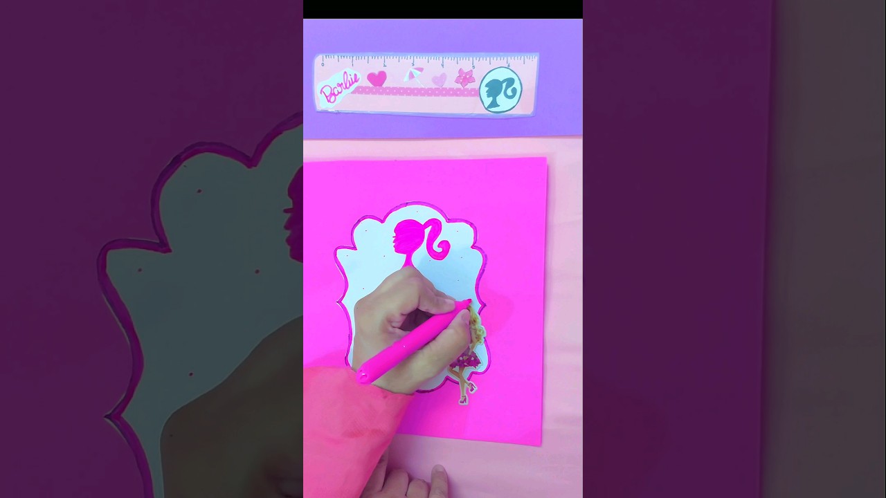 DIY Barbie birthday invitation template #barbie #viral #shorts #trending #satisfying