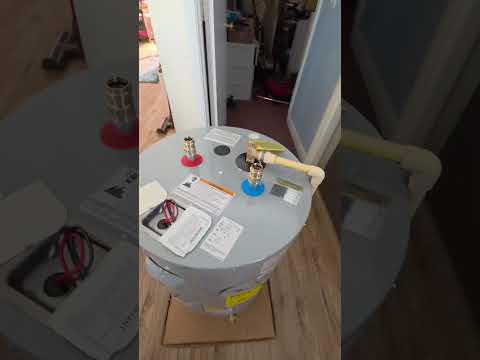 30 gallon water heater install #comedyshorts #plumbingtime #shorts