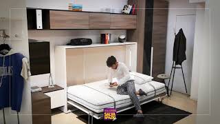 Letto a scomparsa a una piazza e 1/2 Piuma 120 Orizzontale