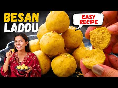 बेसन के लड्डू बनाने का सबसे आसान तरीका |  Besan laddoo Recipe | How to make Besan  laddoo by Kabita