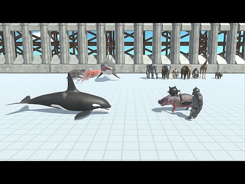 2 VS 1 AQUATIC VS MUTANT PRIMATES & MODERN MAMMALS - Animal Revolt Battle Simulator