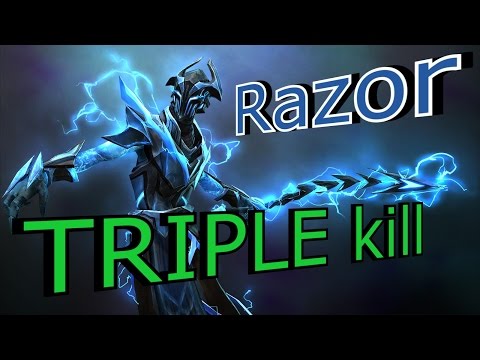 Dota 2 - Razor - EASY Triple kill