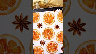 How to draw an orange on procreate watercolor #christmas  #procreate #digitalart #art